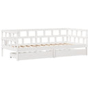 daybed med skuffer 80x200 cm massivt fyrretræ hvid