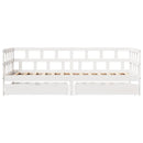 daybed med skuffer 80x200 cm massivt fyrretræ hvid