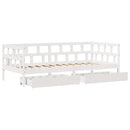 daybed med skuffer 80x200 cm massivt fyrretræ hvid