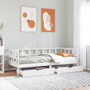 daybed med skuffer 80x200 cm massivt fyrretræ hvid