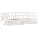 daybed med skuffer 90x190 cm massivt fyrretræ hvid