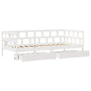 daybed med skuffer 90x190 cm massivt fyrretræ hvid