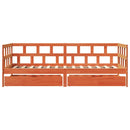 daybed med skuffer uden madras 90x200 cm massivt træ gyldenbrun