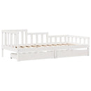 daybed med skuffer 80x200 cm massivt fyrretræ hvid