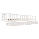 daybed med skuffer 80x200 cm massivt fyrretræ hvid