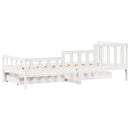 daybed med skuffer 80x200 cm massivt fyrretræ hvid