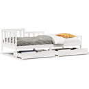 daybed med skuffer 90x200 cm massivt fyrretræ hvid