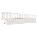 daybed med skuffer 90x200 cm massivt fyrretræ hvid