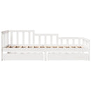 daybed med skuffer 90x200 cm massivt fyrretræ hvid