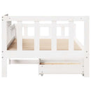 daybed med skuffer 90x200 cm massivt fyrretræ hvid