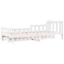 daybed med skuffer 90x200 cm massivt fyrretræ hvid