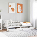 daybed med skuffer 90x200 cm massivt fyrretræ hvid