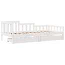 daybed med skuffer 80x200 cm massivt fyrretræ hvid