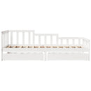 daybed med skuffer 80x200 cm massivt fyrretræ hvid
