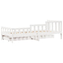 daybed med skuffer 90x200 cm massivt fyrretræ hvid