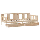 daybed med skuffer 90x190 cm massivt fyrretræ