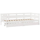 daybed med skuffer 90x200 cm massivt fyrretræ hvid