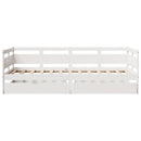 daybed med skuffer 90x200 cm massivt fyrretræ hvid