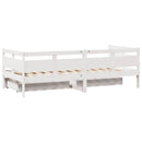 daybed med skuffer 90x200 cm massivt fyrretræ hvid