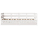 daybed med skuffer 80x200 cm massivt fyrretræ hvid