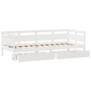 daybed med skuffer 80x200 cm massivt fyrretræ hvid
