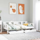 daybed med skuffer 80x200 cm massivt fyrretræ hvid