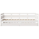 daybed med skuffer 90x190 cm massivt fyrretræ hvid