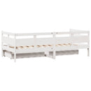 daybed med skuffer 90x190 cm massivt fyrretræ hvid