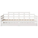 daybed med skuffer 90x200 cm massivt fyrretræ hvid