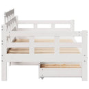 daybed med skuffer 90x200 cm massivt fyrretræ hvid
