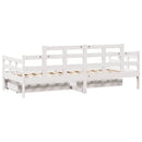 daybed med skuffer 90x200 cm massivt fyrretræ hvid