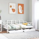 daybed med skuffer 90x200 cm massivt fyrretræ hvid