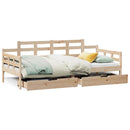 daybed med skuffer 80x200 cm massivt fyrretræ