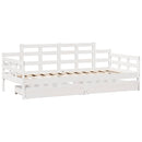 daybed med skuffer 80x200 cm massivt fyrretræ hvid