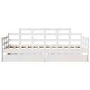 daybed med skuffer 80x200 cm massivt fyrretræ hvid