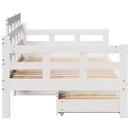 daybed med skuffer 80x200 cm massivt fyrretræ hvid