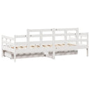 daybed med skuffer 80x200 cm massivt fyrretræ hvid
