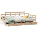 daybed med skuffer 90x190 cm massivt fyrretræ