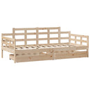daybed med skuffer 90x190 cm massivt fyrretræ