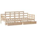 daybed med skuffer 90x190 cm massivt fyrretræ