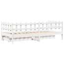 daybed med skuffer 80x200 cm massivt fyrretræ hvid