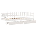 daybed med skuffer 80x200 cm massivt fyrretræ hvid