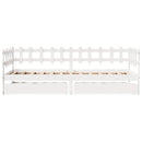 daybed med skuffer 80x200 cm massivt fyrretræ hvid
