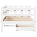 daybed med skuffer 80x200 cm massivt fyrretræ hvid