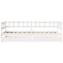 daybed med skuffer 90x200 cm massivt fyrretræ hvid