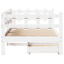 daybed med skuffer 90x200 cm massivt fyrretræ hvid