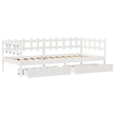 daybed med skuffer 90x200 cm massivt fyrretræ hvid