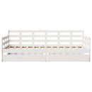 daybed med skuffer 90x200 cm massivt fyrretræ hvid