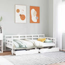 daybed med skuffer 90x200 cm massivt fyrretræ hvid