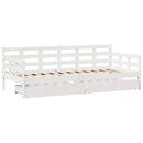 daybed med skuffer 80x200 cm massivt fyrretræ hvid